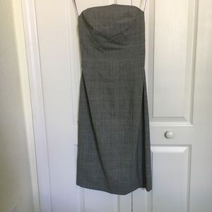 Express Grey Checkered strapless dress new